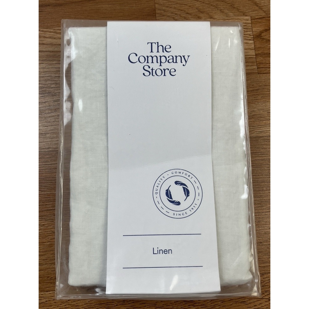 The Company Store Legends Hotel Washed Linen Standard Pillow Sham White NEW